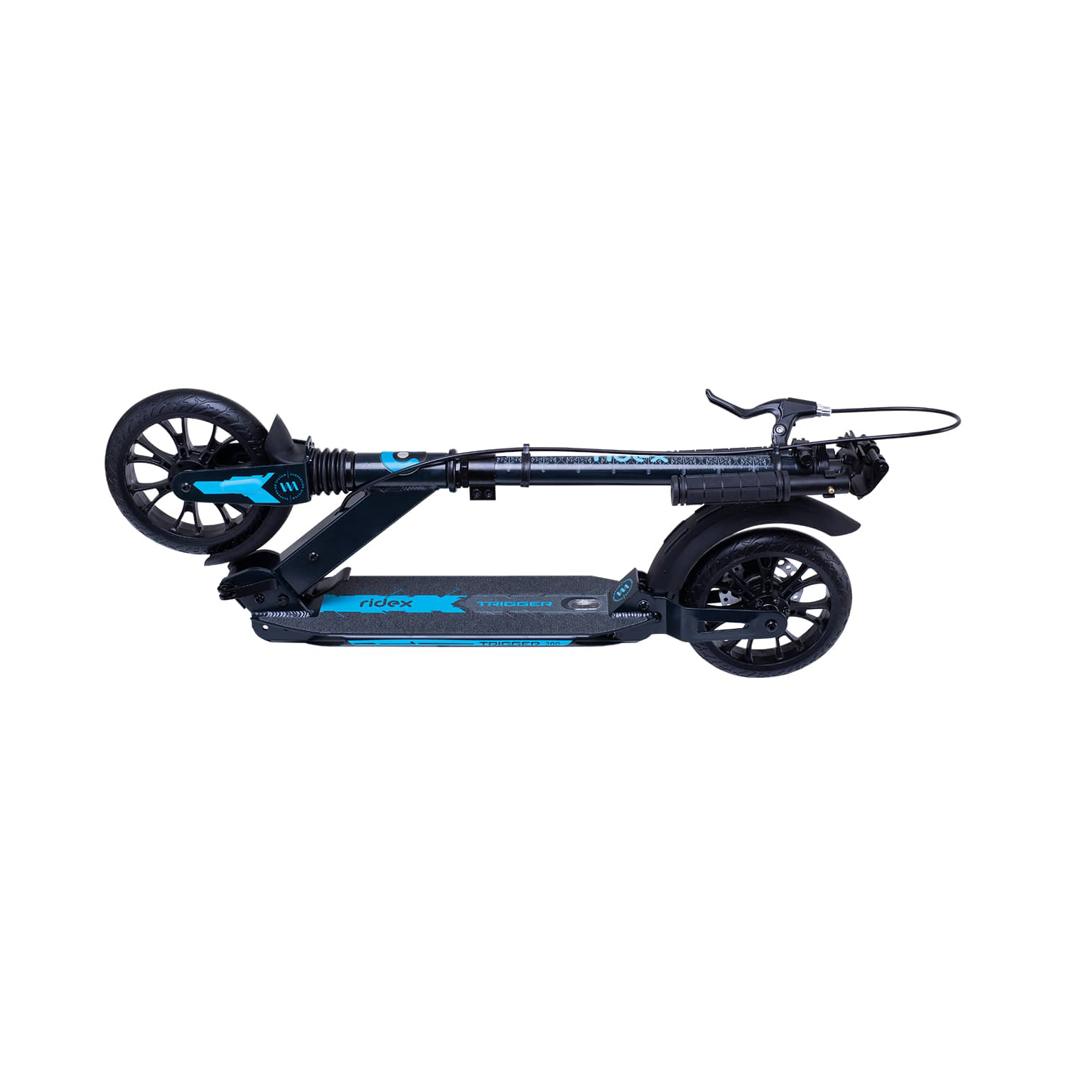 Самокат RIDEX двухколесный Scooter 2 wheels Trigger 200 black/light blue - фото 4