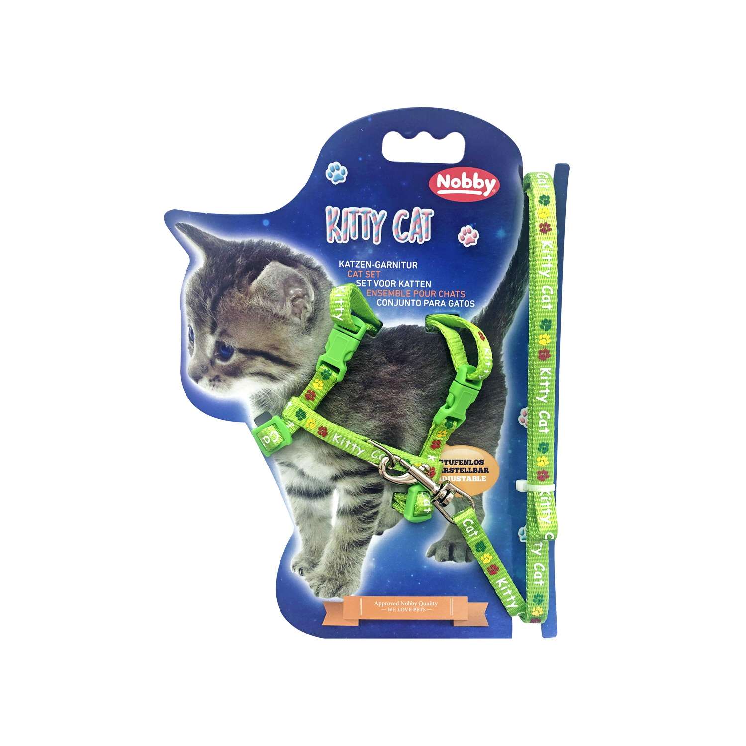 Шлейка для кошек Nobby Kitty cat Зеленая - фото 1