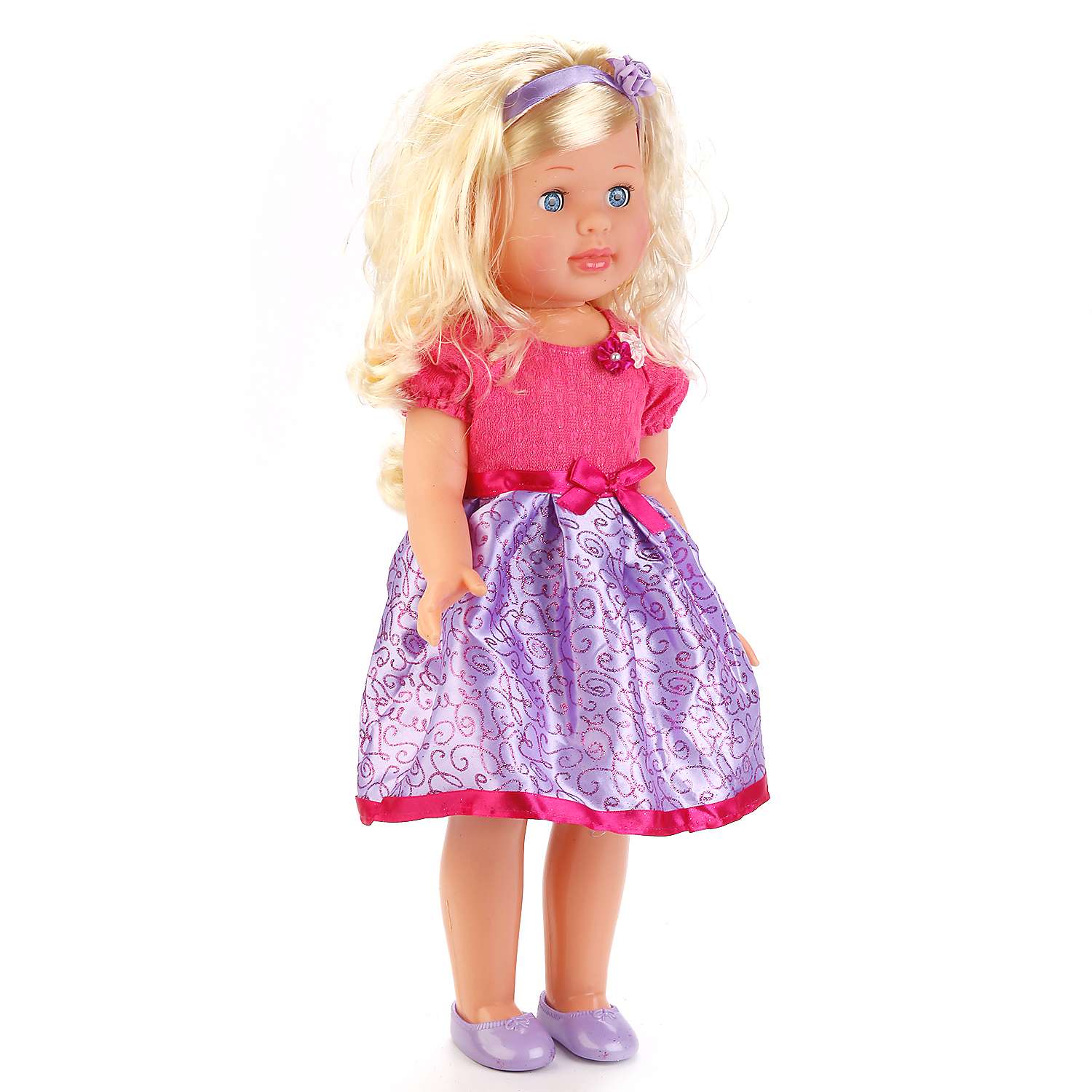 Кукла Карапуз интерактивная в платье с фиолетовой юбкой 240429 - фото 2