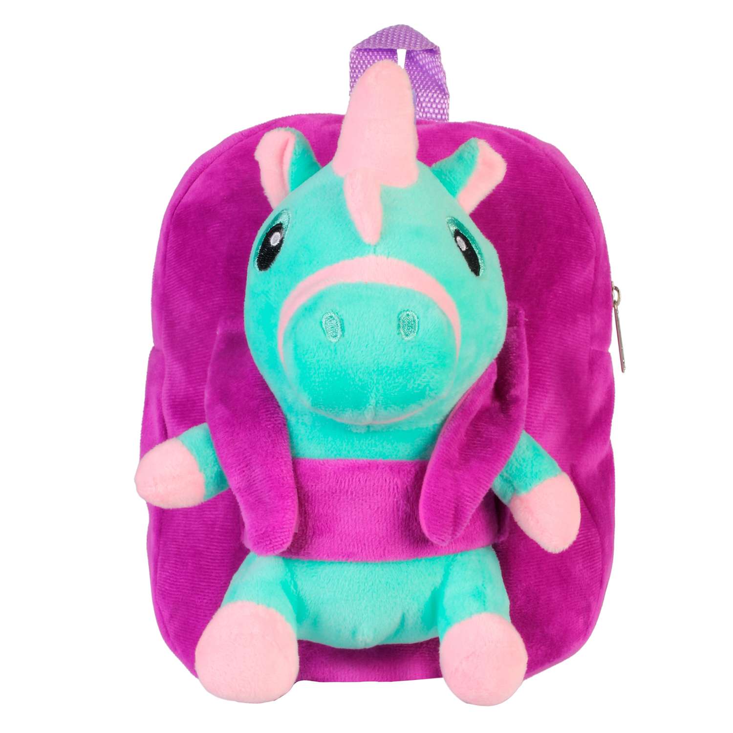 Рюкзак с игрушкой Little Mania фиолетовый Дракоша светло-зеленый с розовым - фото 1