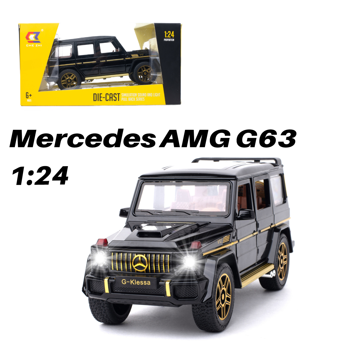 Автомобиль Che Zhi Mercedes 1:24 CZ118Bblk - фото 1