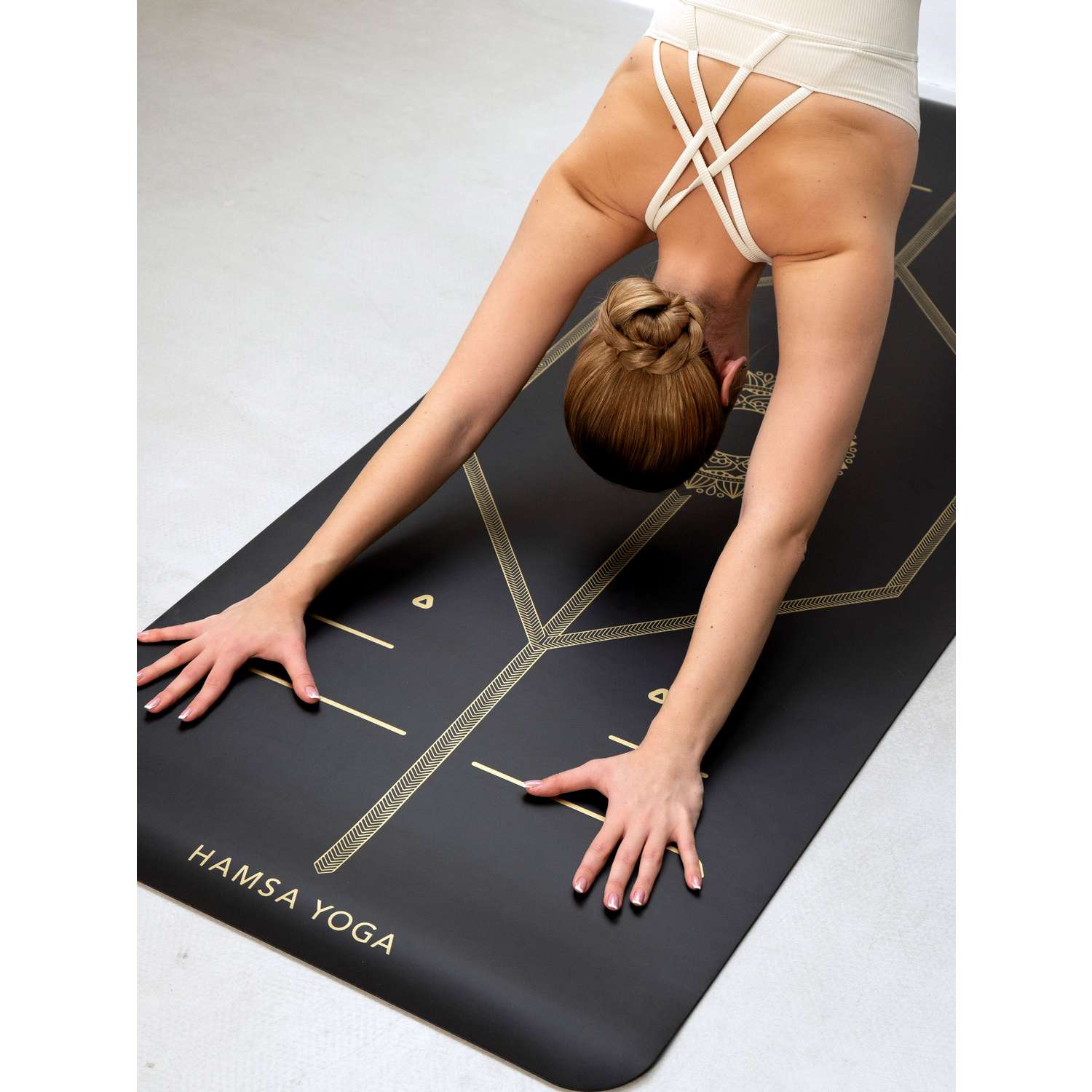 Коврик для йоги и фитнеса Hamsa Yoga 183х68х0.6 см черный - фото 4