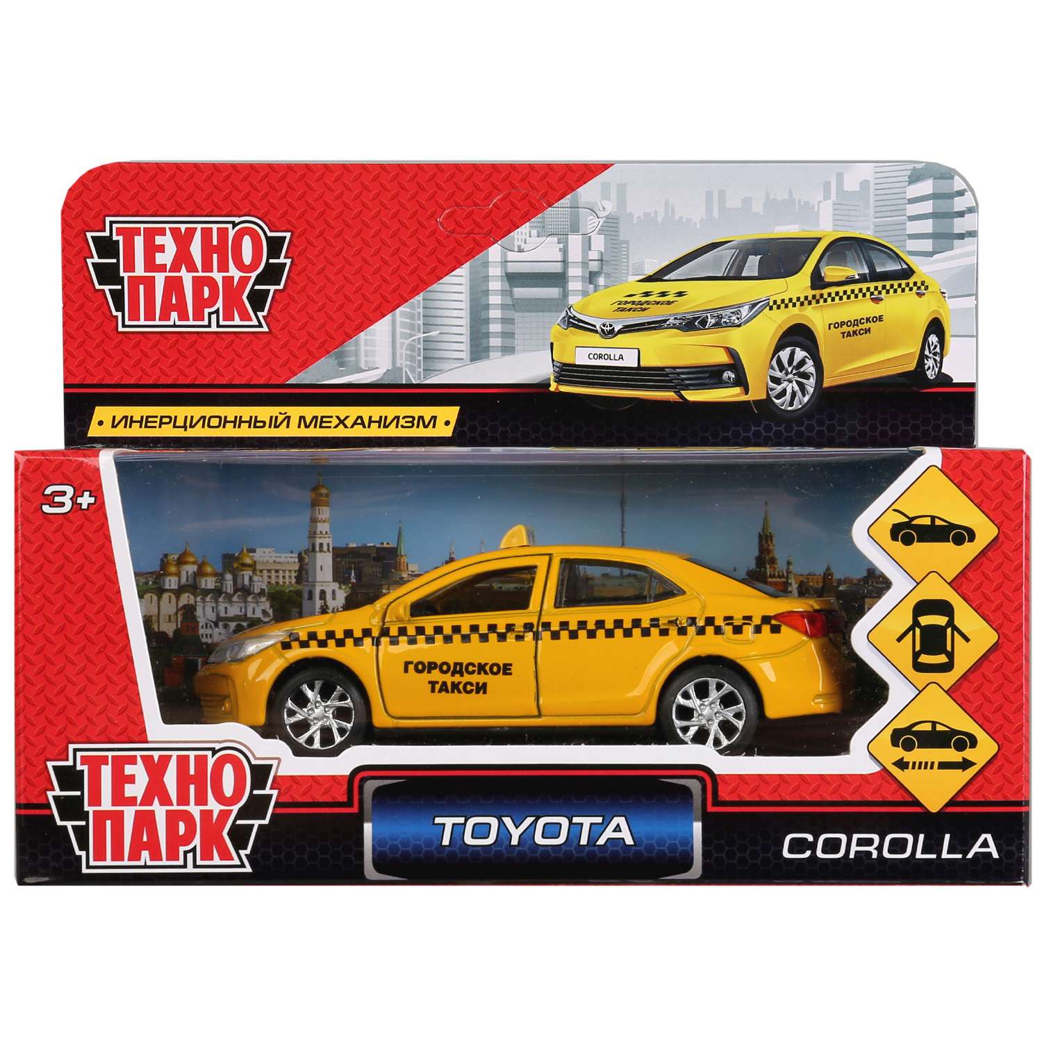 Машина Технопарк Toyota Corolla Такси инерционная 268484 268484 - фото 2