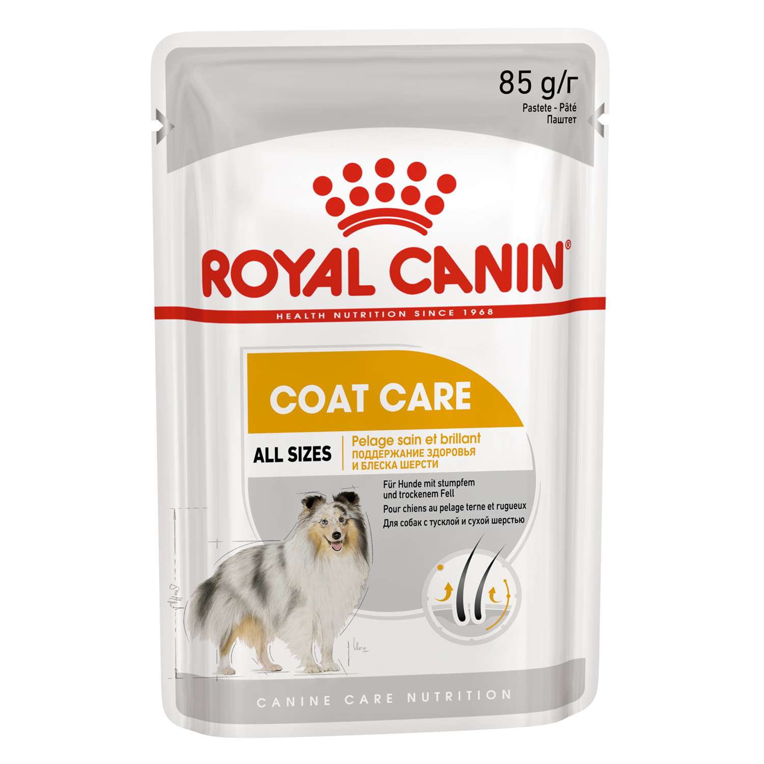 Корм для собак ROYAL CANIN Coat Care с тусклой или сухой шерстью паштет пауч 85г - фото 2