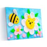 Набор для лепки Kiki Картина из воздушного пластилина. Пчёлка и цветочек