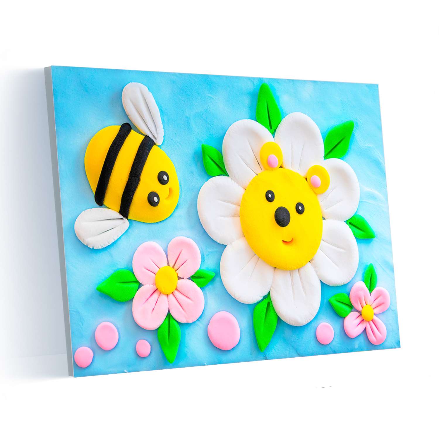 Набор для лепки Kiki Картина из воздушного пластилина. Пчёлка и цветочек - фото 1