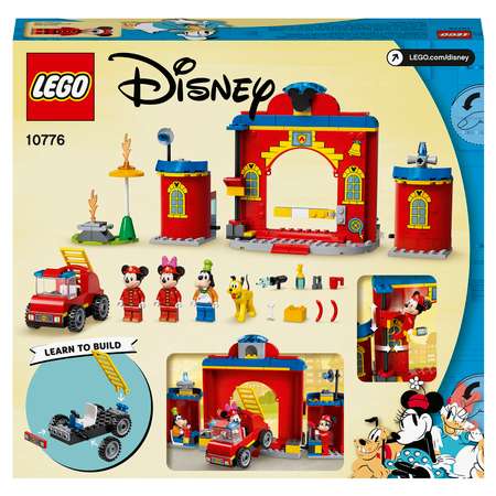 Конструктор LEGO Mickey and Friends Пожарная часть и машина Микки блочный