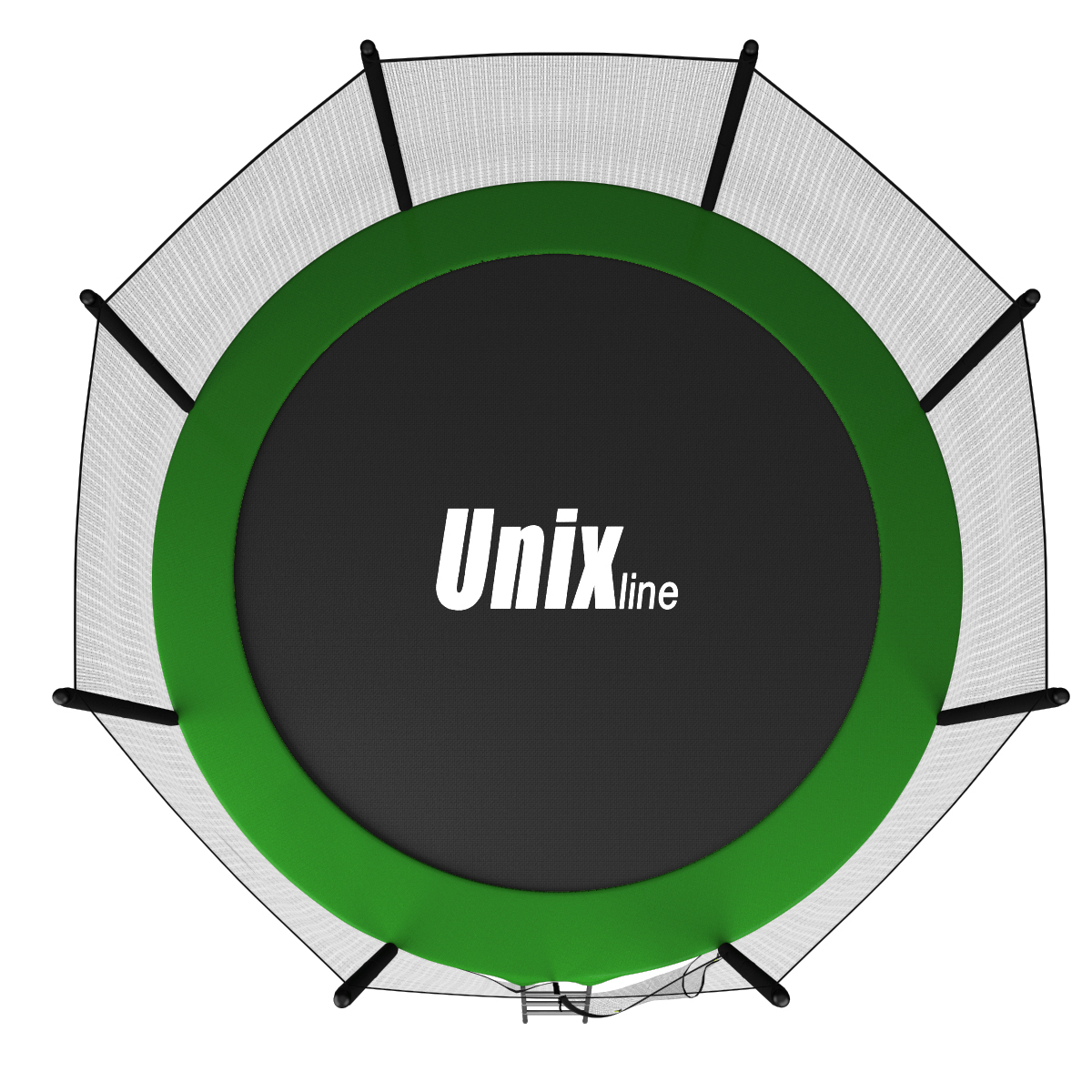 Батут каркасный Classic 6 ft UNIX line общий диаметр 183 см до 110 кг диаметр прыжковой зоны 133 см в комплекте лестница - фото 4