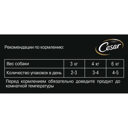 Корм для собак Cesar 100г тушеная телятина с овощами