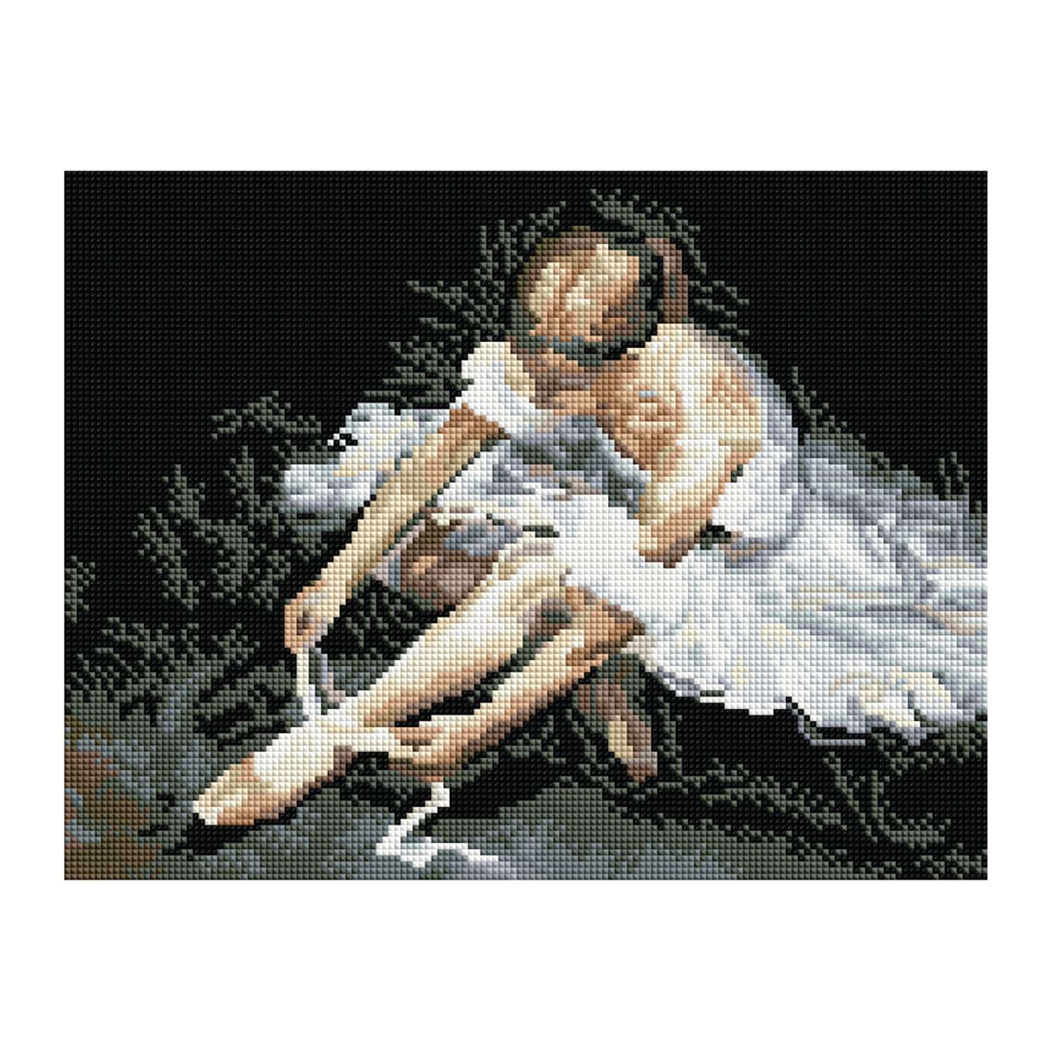 Алмазная мозаика ТРИ СОВЫ Балерина 30*40см холст на деревянном подрамнике картонная коробка с пластиковой ручкой - фото 1