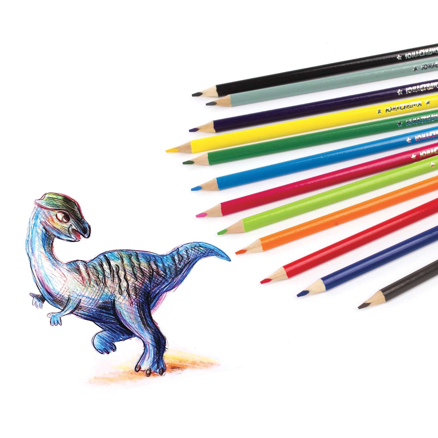 Карандаши цветные Юнландия для рисования набор 12 цветов для детей художественные - фото 9