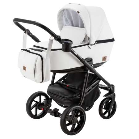 Коляска 3в1 BeBe-mobile Gusto Deluxe GU110 Белая кожа-Белая перфорированная кожа