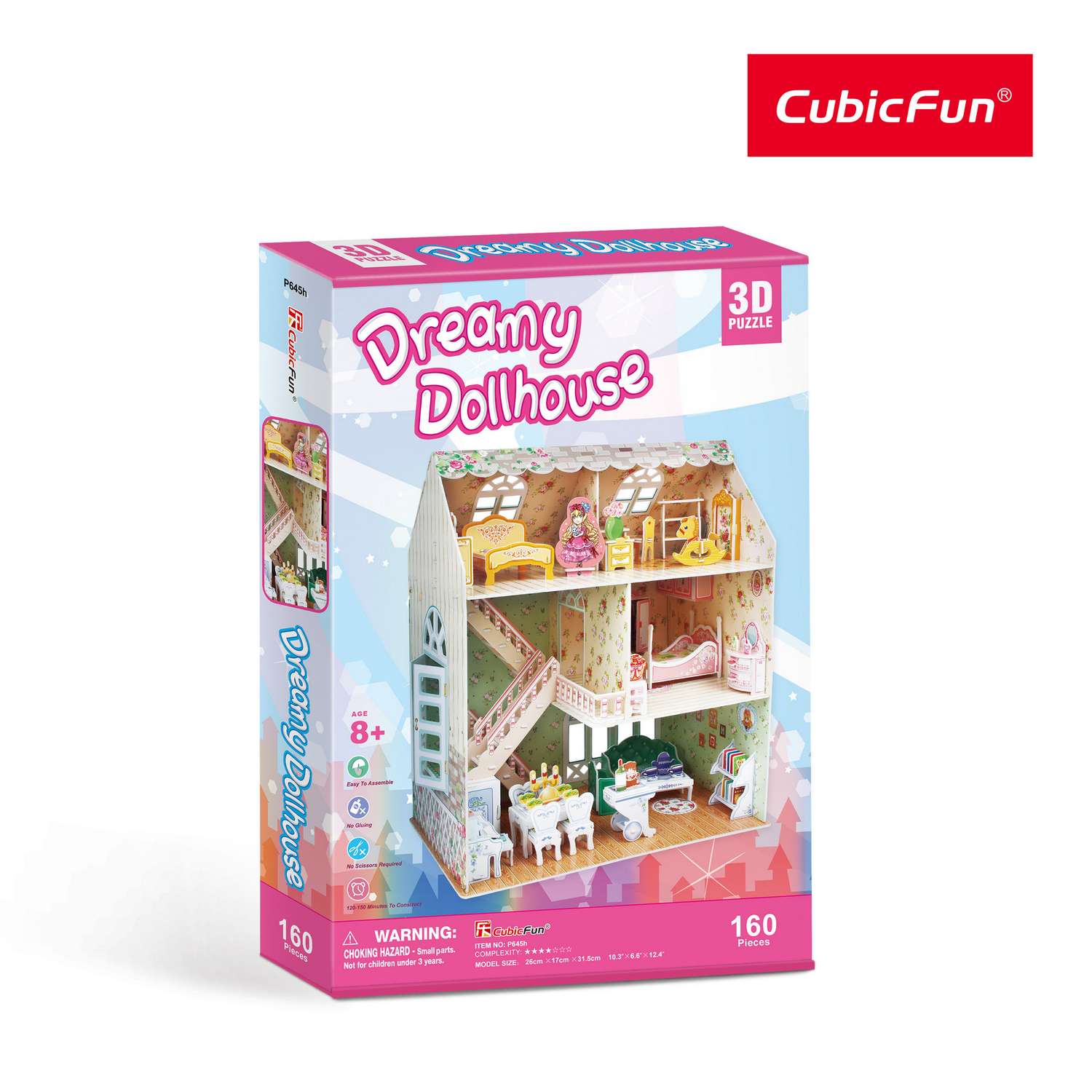 Пазл 3D CubicFun Домик для куклы 160 деталей - фото 4