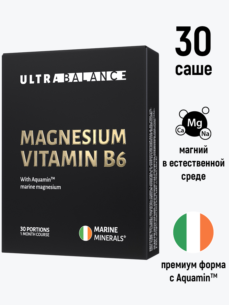 Магний витамин в6 комплекс UltraBalance Magnesium Vitamin B6 Premium  успокоительное поддержка нервной системы 60 саше купить по цене 2843 ₽ в  интернет-магазине Детский мир