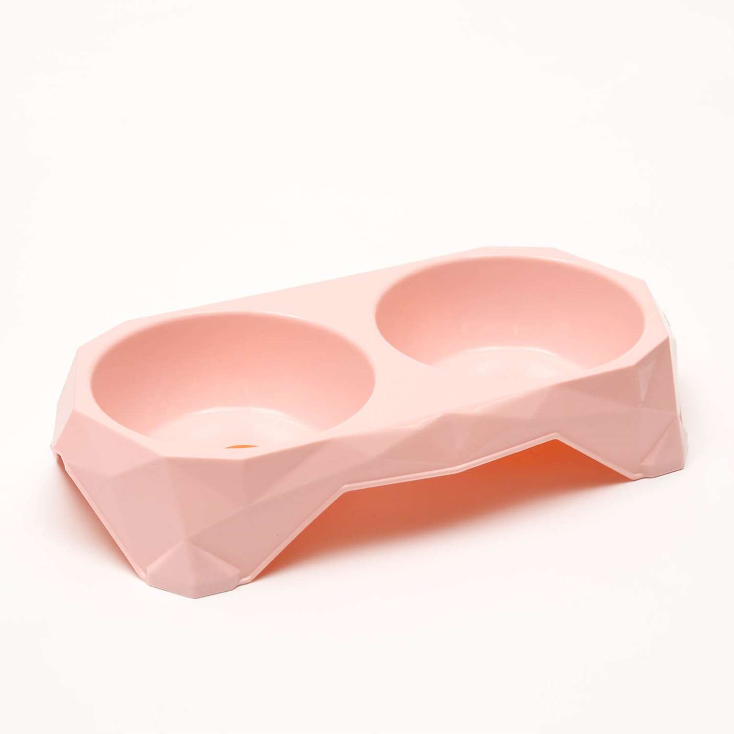 Миска Пижон пластиковая двойная 33х16.5х6.5 см розовая 400 мл - фото 5