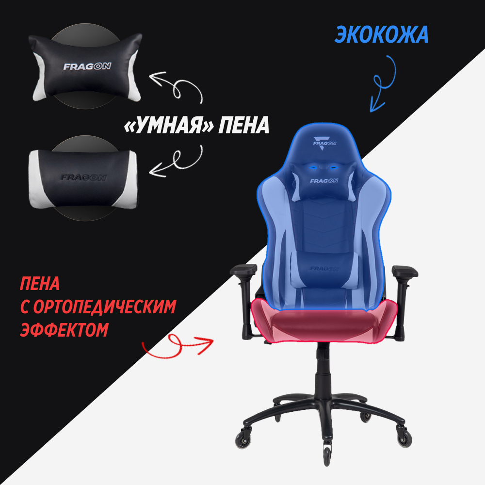 Компьютерное кресло GLHF серия 5X Black/White - фото 4