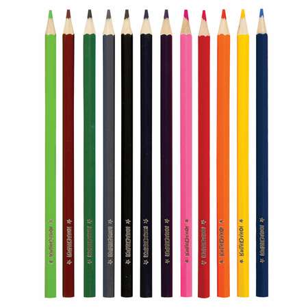 Карандаши цветные Юнландия для рисования мягкие набор 12 цветов