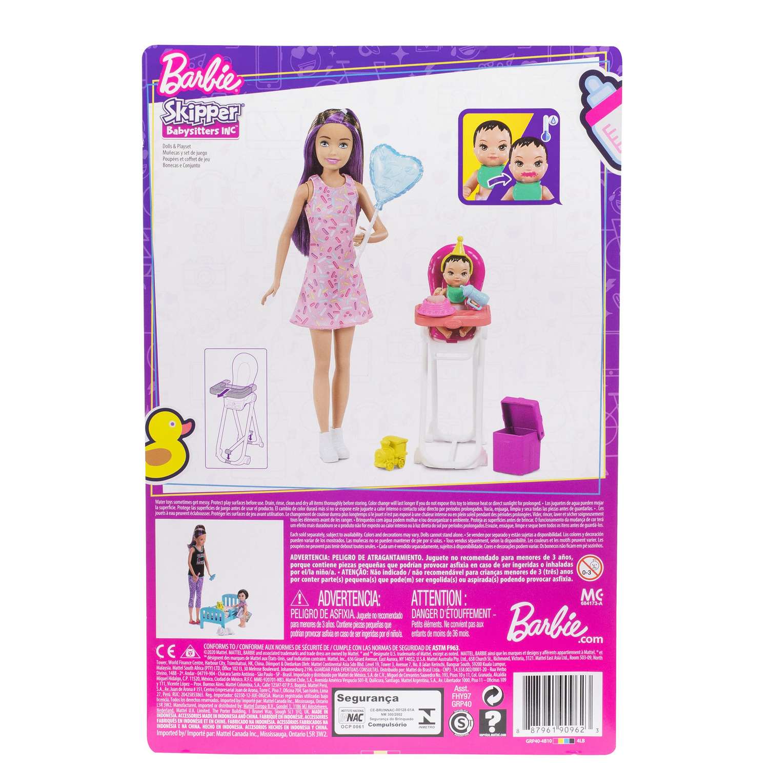 Набор игровой Barbie Скиппер Няня с малышом Кормление 3 GRP40 FHY97 - фото 4