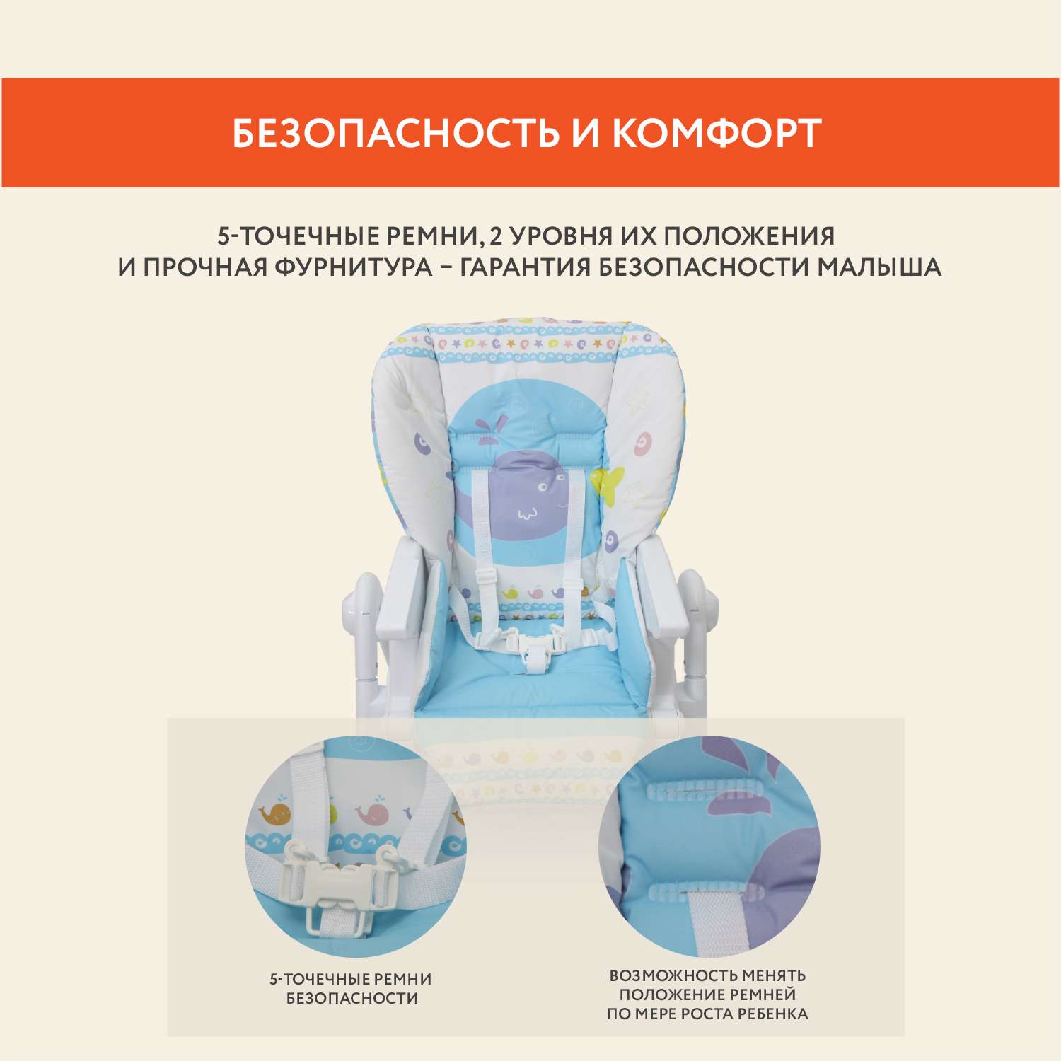 Стульчик для кормления Polini kids Classic Джунгли Желтый - фото 25