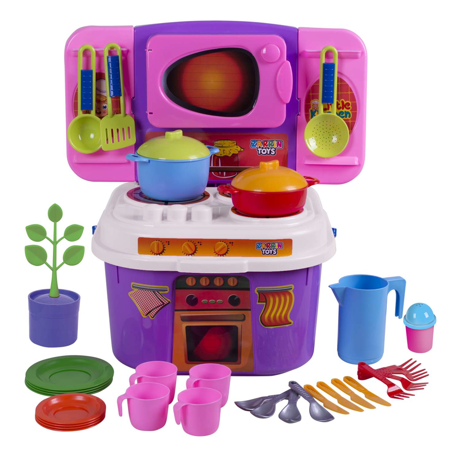 Кухня детская Zarrin Toys Little Kitchen с набором 37 предметов - фото 1