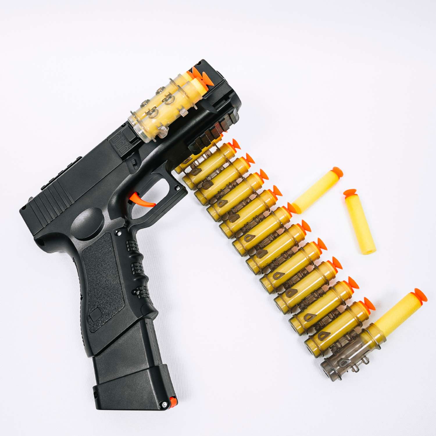Пистолет детский игрушечный HITMAN GUN автоматический с пульками и дополнительные боеприпасы - фото 27