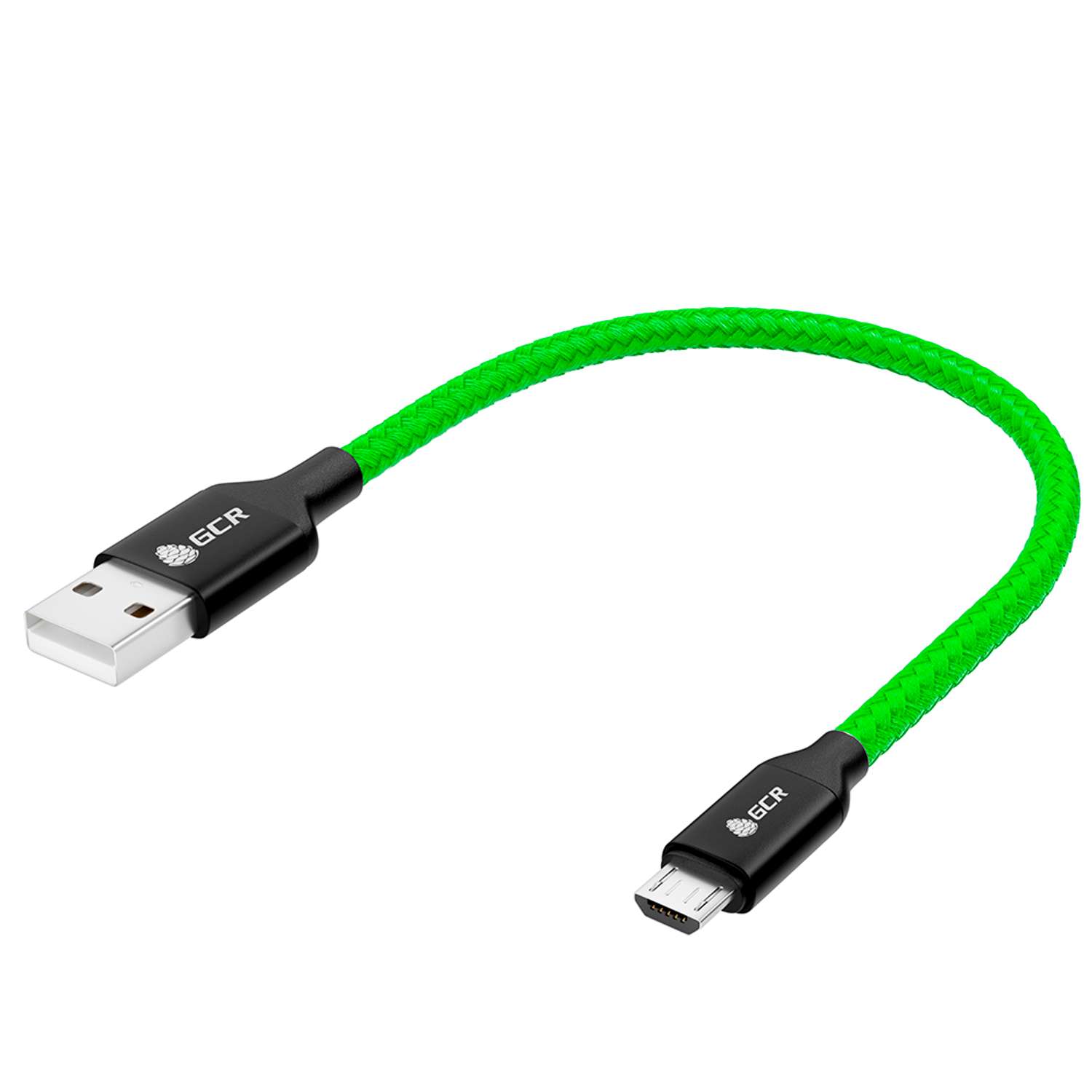 Кабель USB GCR 0.8m MicroUSB в зеленой нейлоновой оплетке GCR-52033 - фото 1