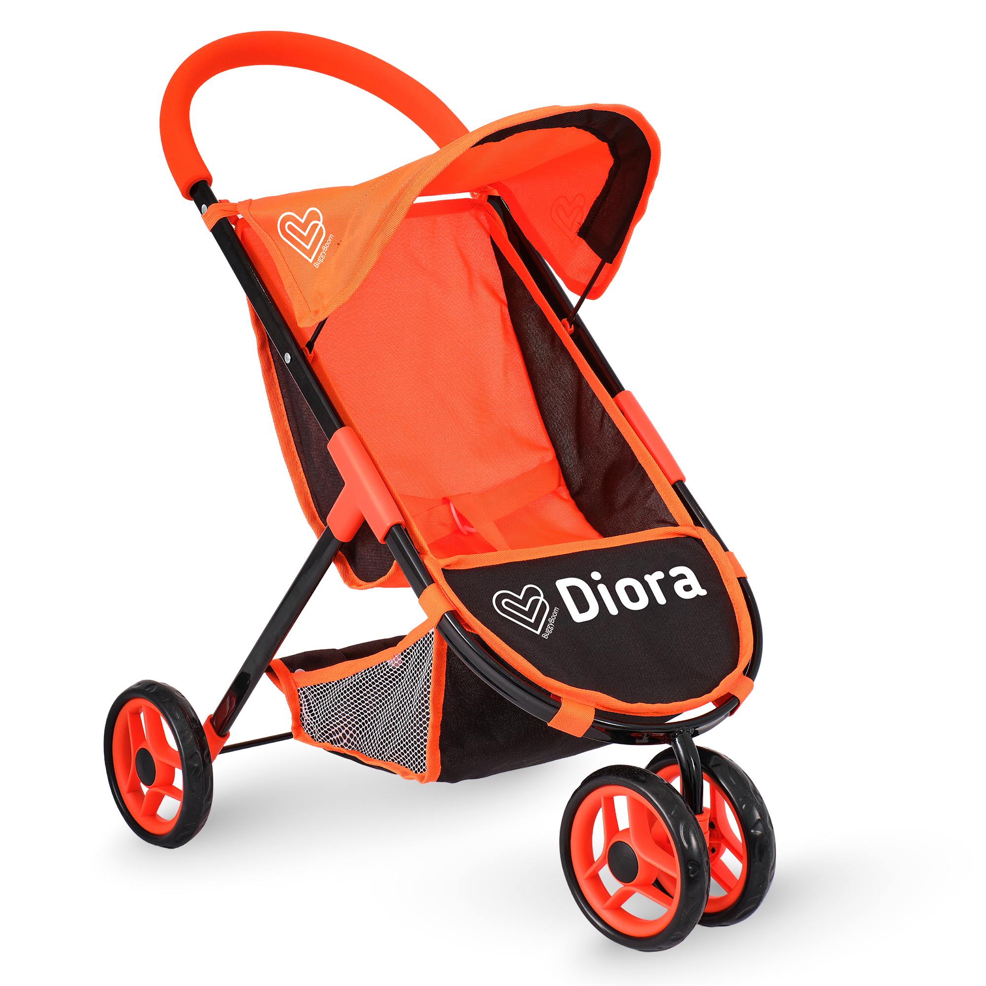 Трехколесная коляска для кукол Buggy Boom с корзинкой оранжевая 8024-1125 - фото 1