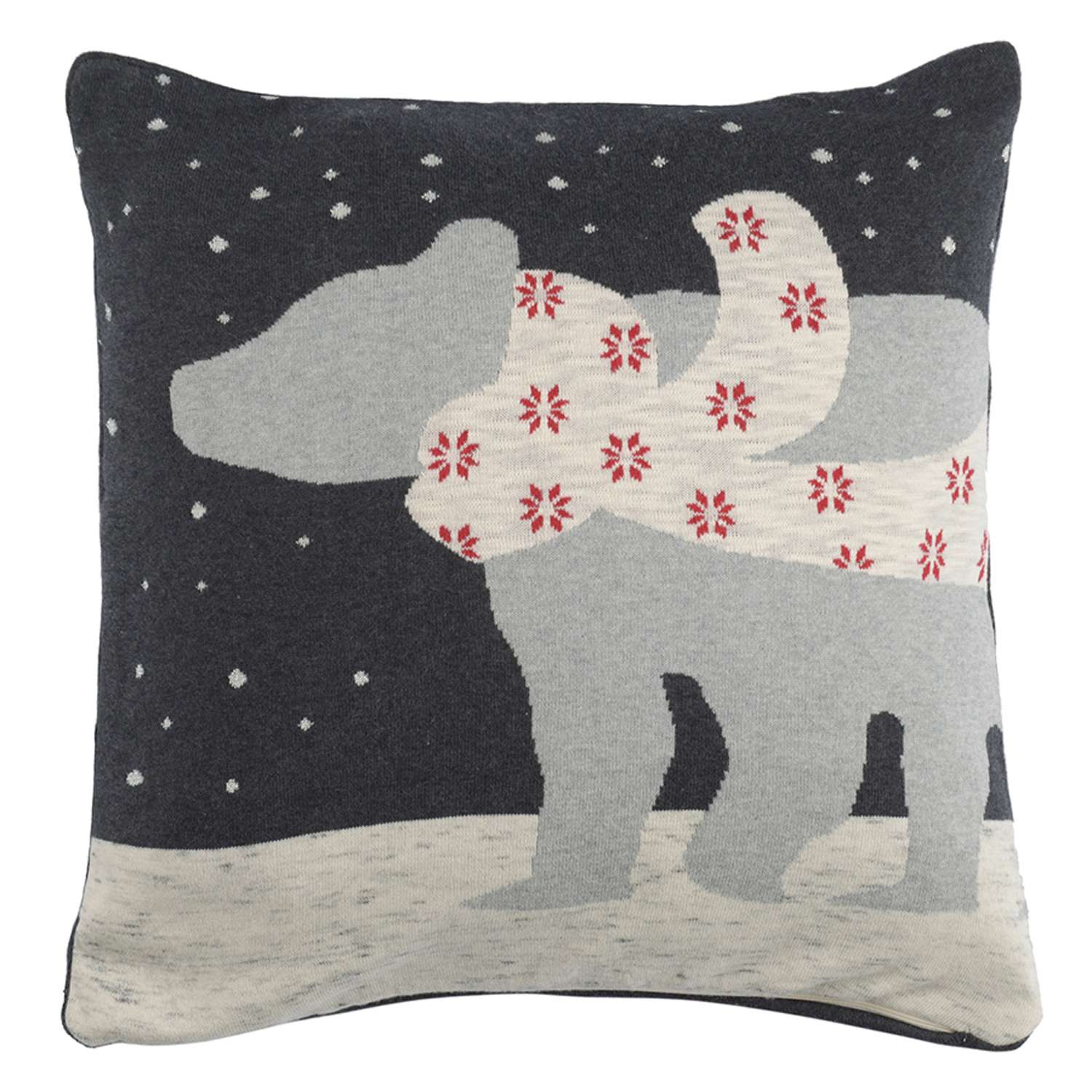 Чехол на подушку Tkano вязаный с новогодним рисунком Polar bear 45х45 см - фото 1