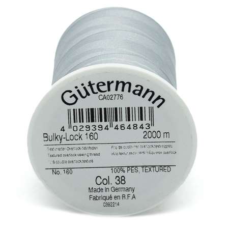 Нитки Guttermann оверлочные текстурированные полиэстер Bulky-Lock 160/2000 м 1 шт 730805 038 светлый серый