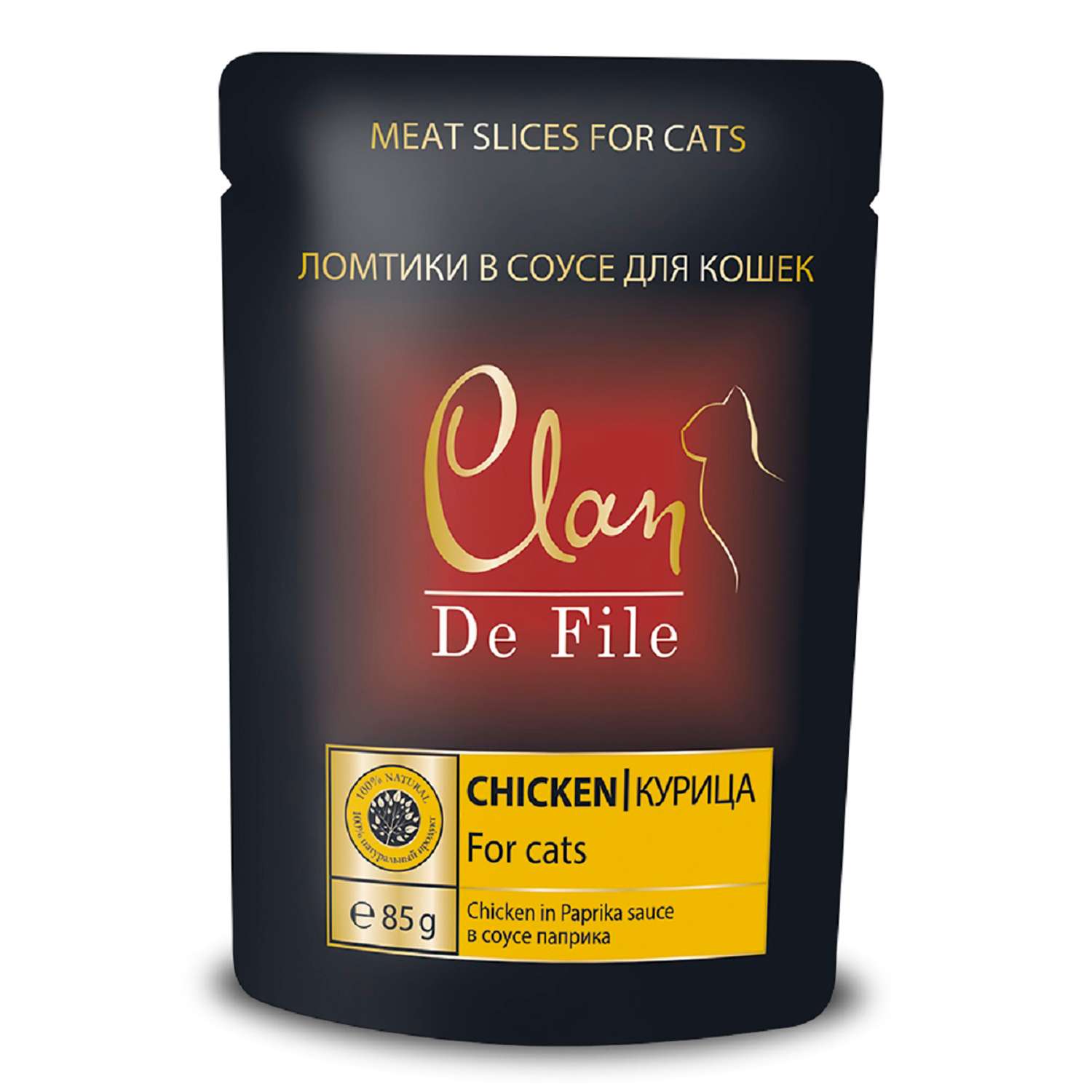 Корм для кошек Clan De File с курицей в соусе паприка консервированный 85г - фото 1