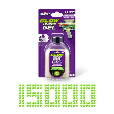 Снаряды для бластера Zuru XSHOT  Hypergel glow in the dark 15 000 штук светящиеся в темноте