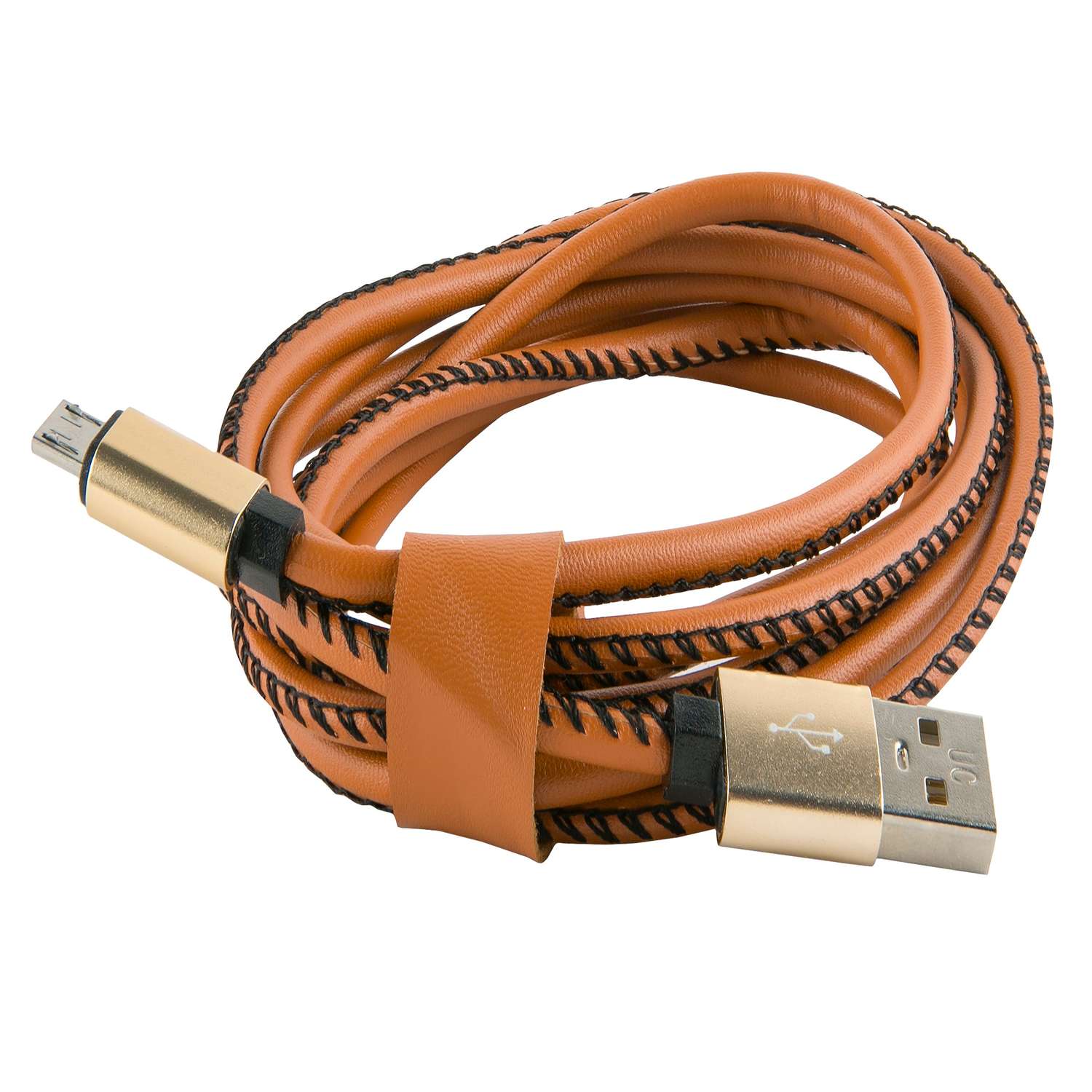Дата-кабель Red line USB - Type-c (2 метра) Оплетка "экокожа", коричневый. Кабель red line