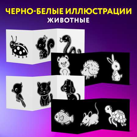 Развивающие карточки Юнландия для новорожденных 6 книжек для развития зрения с пеленок