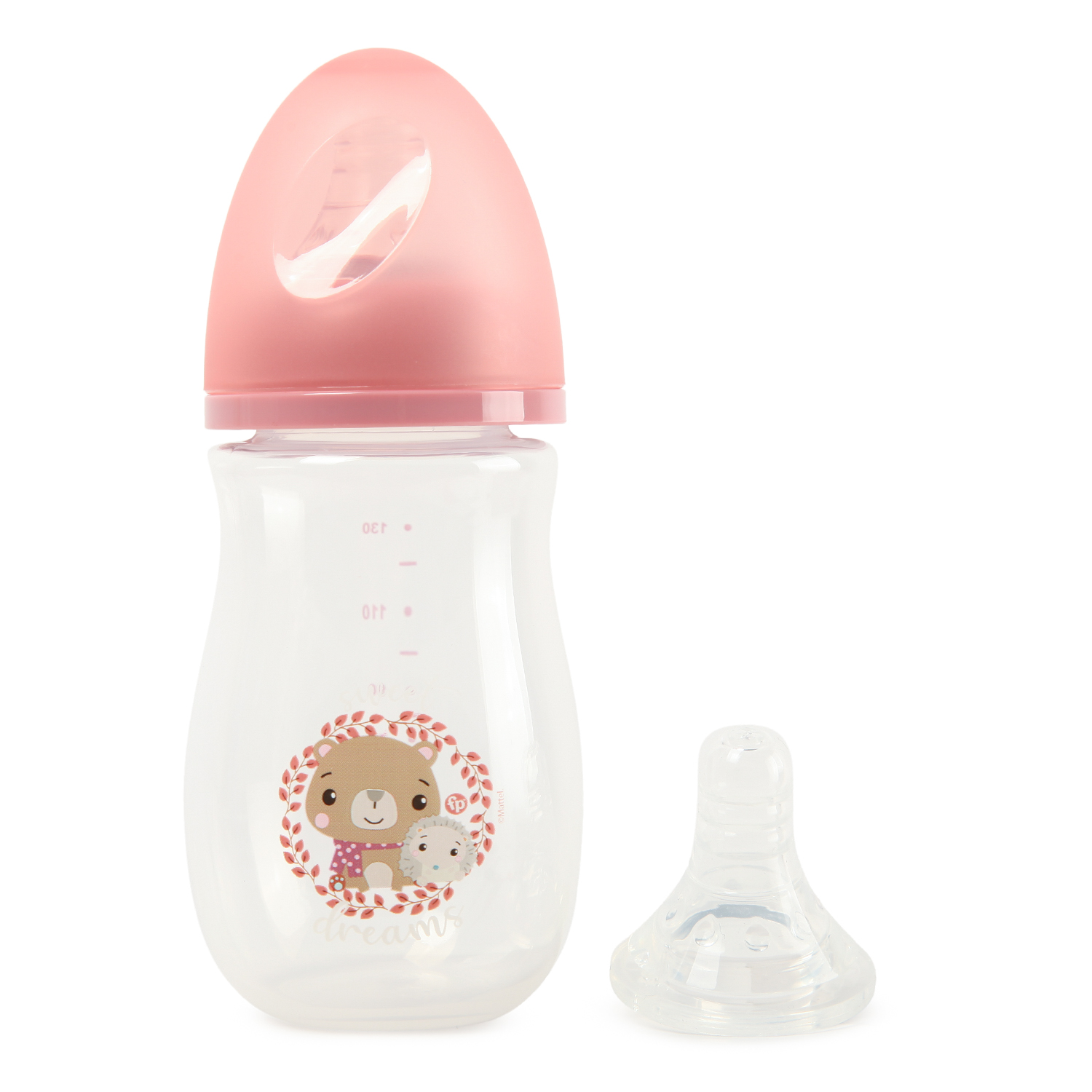 Бутылочка BabyGo Fisher Price 125мл +2соски S/M Pink CC-B1-1111 - фото 1