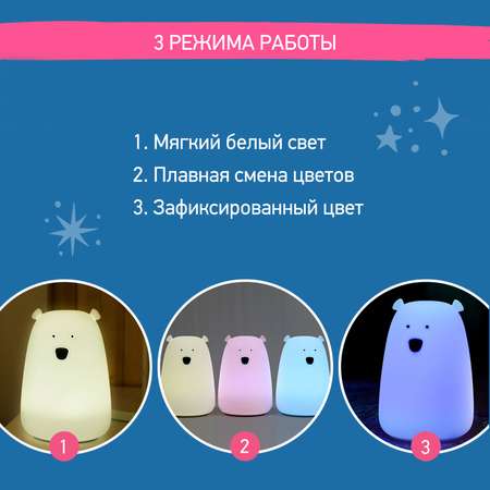 Ночник ROXY-KIDS силиконовый мягкий Polar Bear