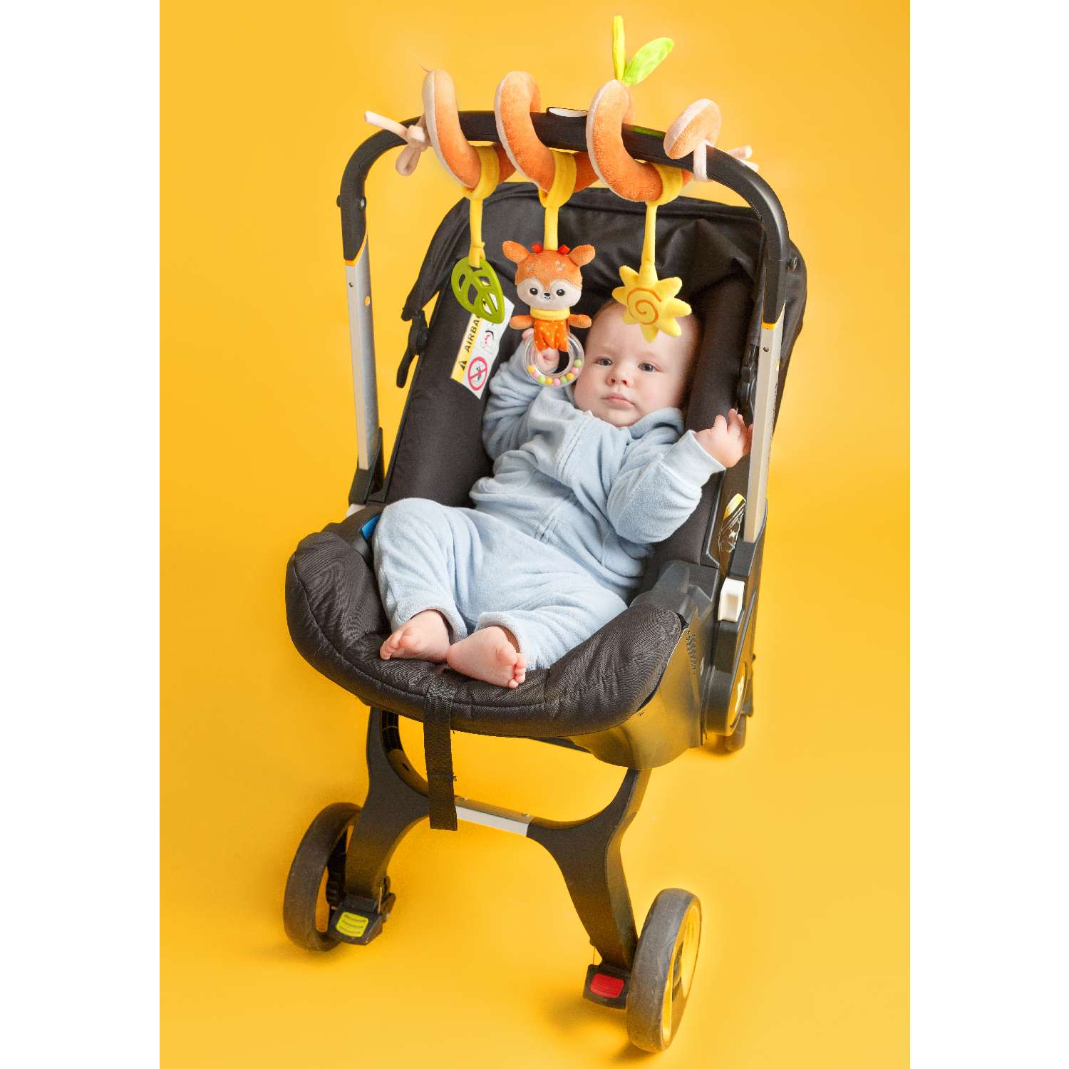 Подвеска-спираль Мякиши Игрушка детская погремушка Оленёнок Бемби для новорожденных растяжка на кроватку подарок - фото 2