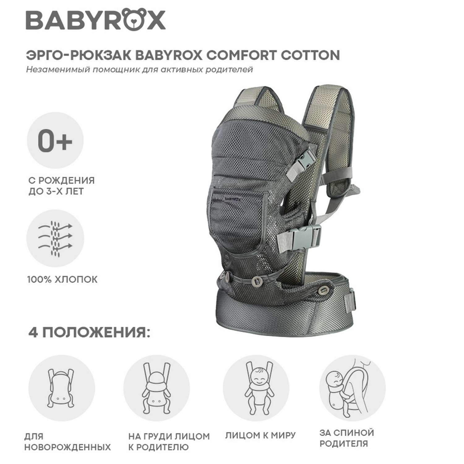 Рюкзак переноска BabyRox Comfort Mesh - фото 5