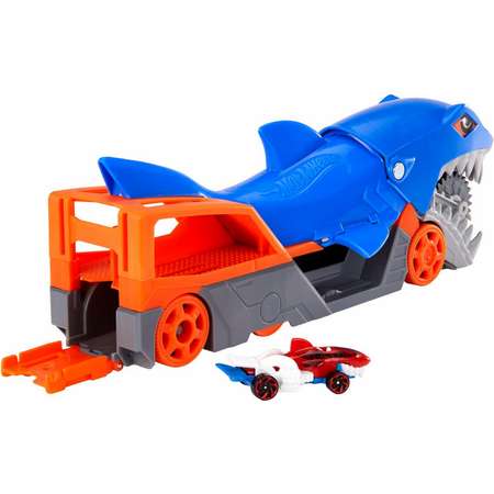 Набор игровой Hot Wheels Грузовик Голодная акула с хранилищем для машинок GVG36