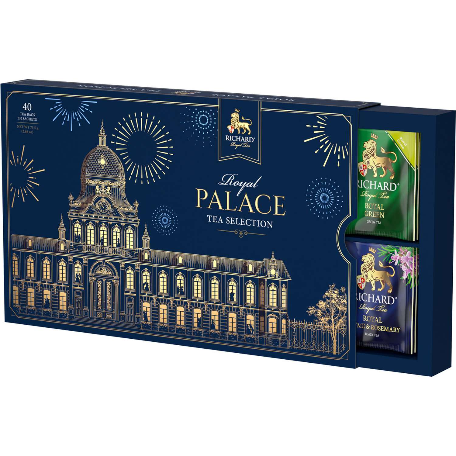 Чайное ассорти Richard Royal Palace tea selection 40 пакетиков 8 вкусов подарочная упаковка - фото 4
