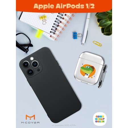 Силиконовый чехол Mcover для Apple AirPods 1/2 с карабином Гена и эскимо