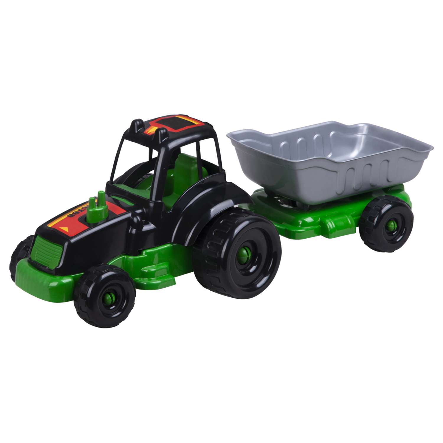 Трактор Zarrin Toys Farm 3 с прицепом H3/зеленый-черный - фото 1