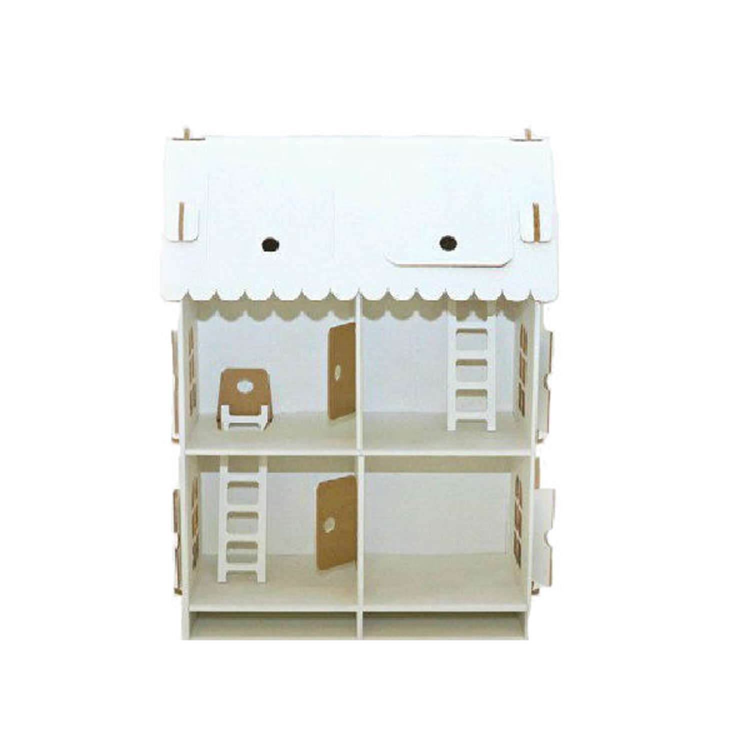 Кукольный домик из картона Attivio Четыре комнаты(белый ) - фото 9