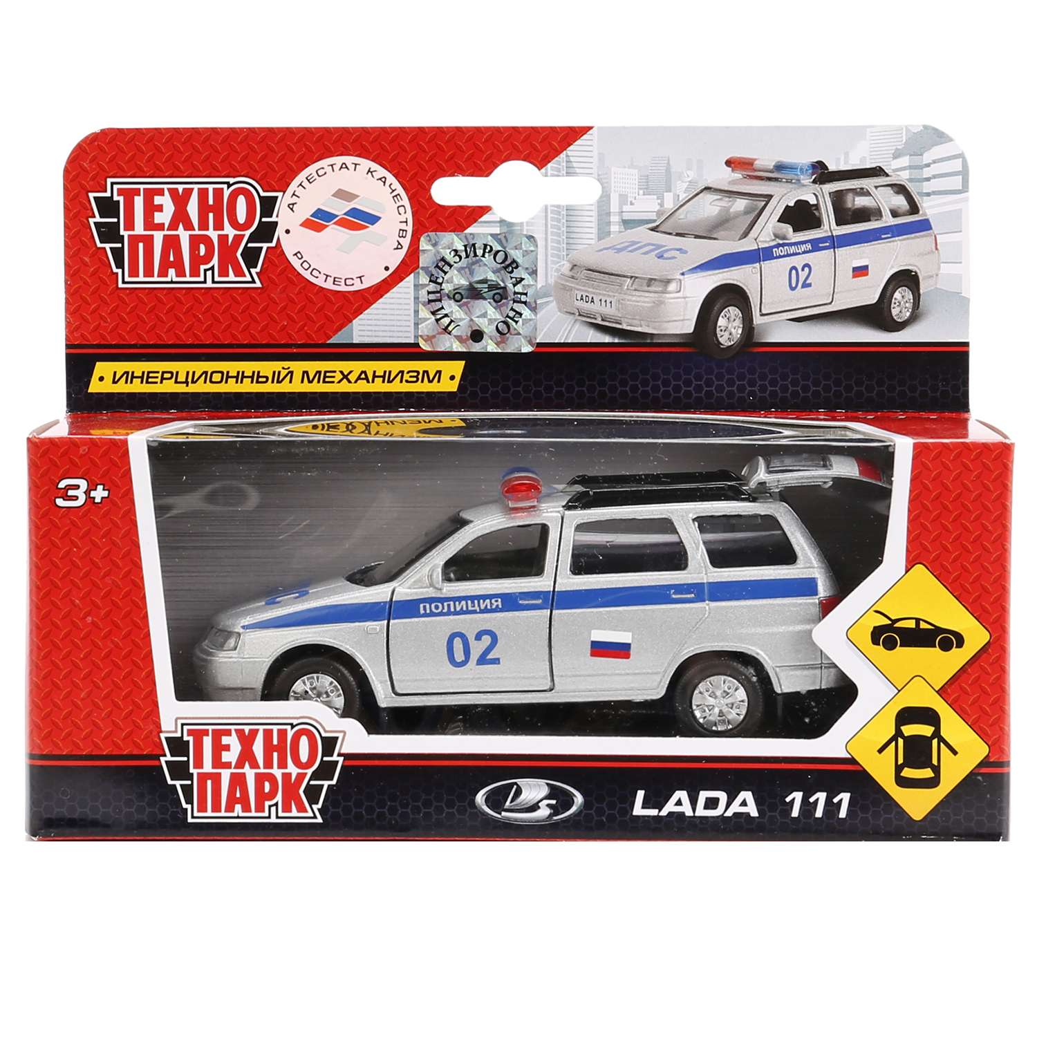 Машина инерционная Технопарк Lada 111 Полиция 239654 239654 - фото 6