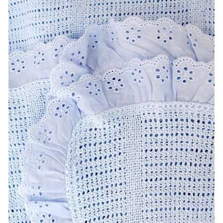 Одеяло вязанное с рюшами Baby Nice Голубое