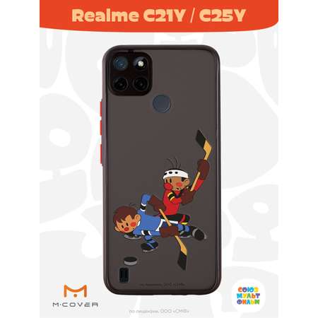 Противоударный чехол Mcover для смартфона Realme C21y Союзмультфильм Нападающий Вымпела