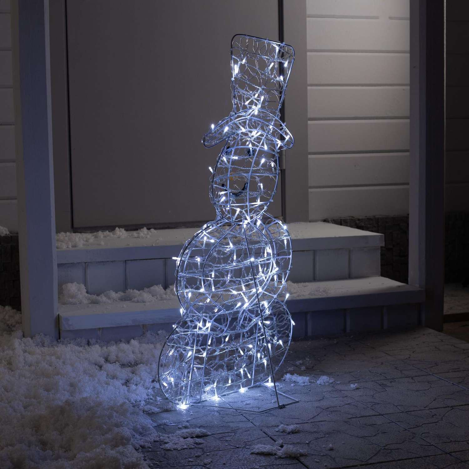 Светодиодная фигура Sima-Land «Снеговик» 48×89×22 см металл 31 В свечение белое - фото 4