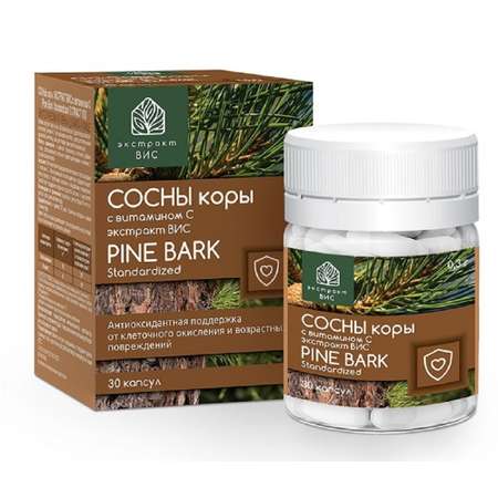 БАД Экстракт-ВИС Сосны коры экстракт с витамином С (Pine Bark Standardized EXTRACT VIS) капсулы №30