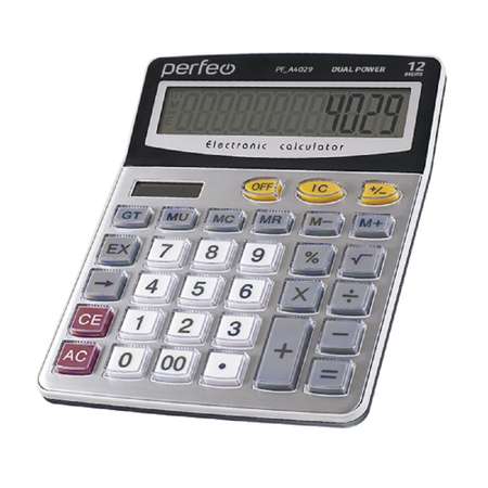 Калькулятор Perfeo PF A4029 бухгалтерский 12-разр. GT серебристый