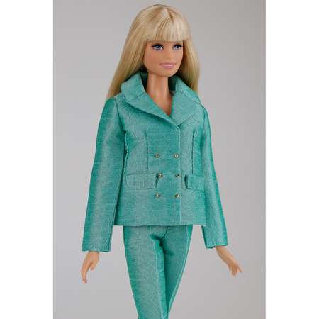 Шелковый брючный костюм Эленприв Нежно-зелёный для куклы 29 см типа Барби