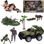 Игровой набор Боевая сила Abtoys Военная техника с истребителем минометом фигуркой и аксессуарами 10 предметов